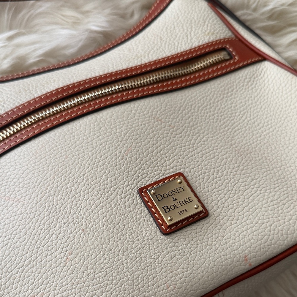 Dooney & Bourke Cream and Brown Leather Crossbody - Picture 3 of 6
